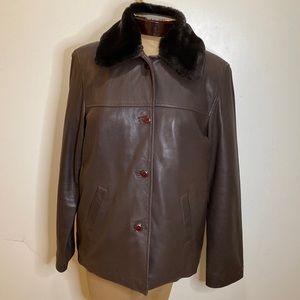 Women’s brown leather jacket